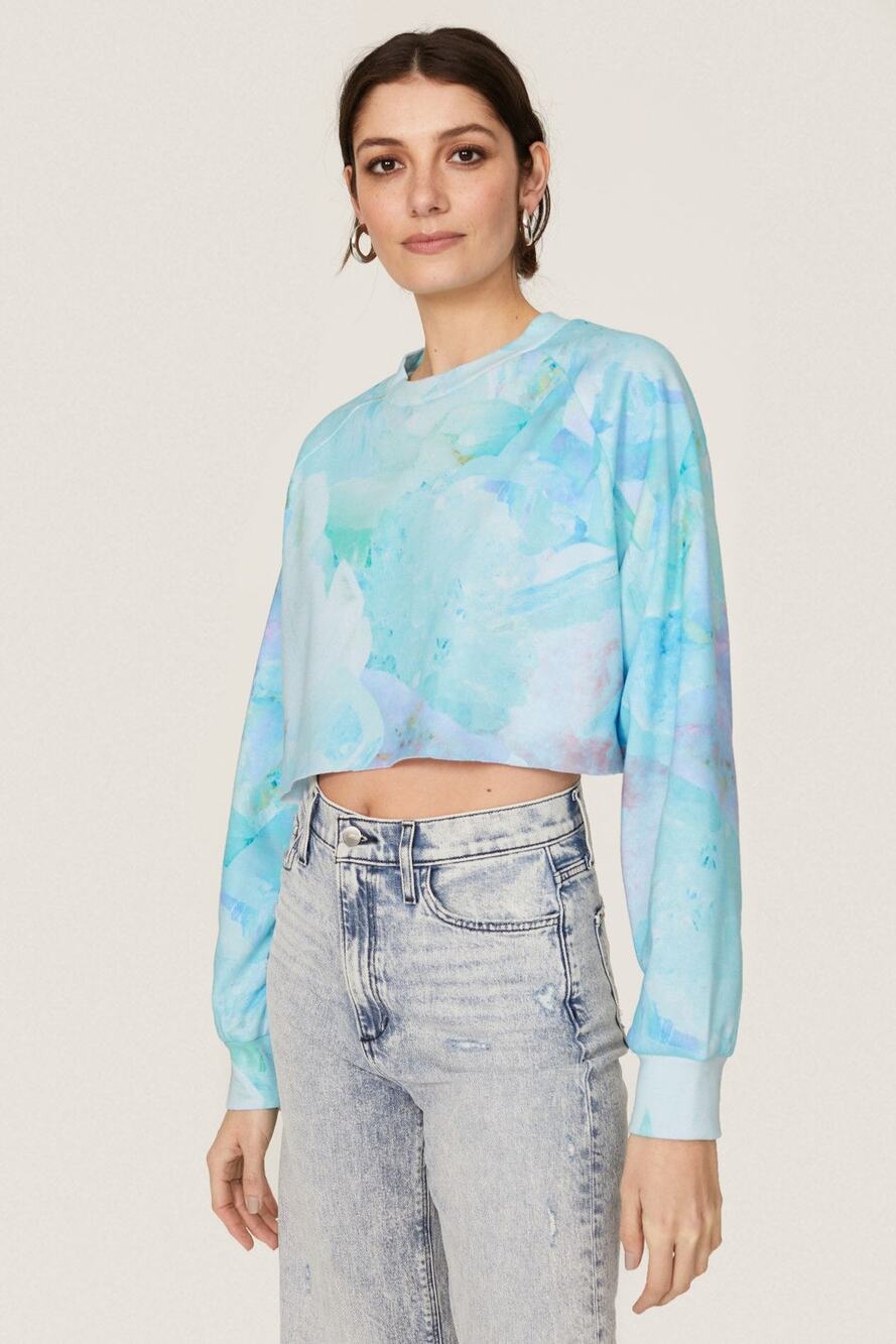 Baja East Crystal Print Fleece Sweatshirt - Size 3
